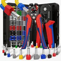 kit de herramientas para crimpar terminales hsc8 6-6a de 302 piezas con pelacables 300 terminales ve de 8 tamanos juego de crimpadora automatica awg23-10