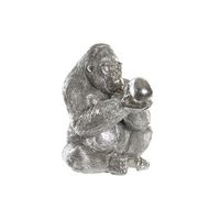 figura resina 385x33x435 gorila plateado