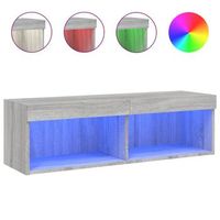 mueble para tv con luces led gris sonoma 100x30x30 cm