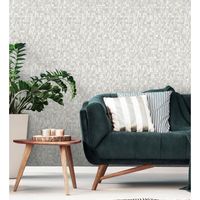 papel pintado vinilico ecologico lavable mosaico de piedras textura en relieve - nantes stone 679337 de gaulan - rollo de 10 m x 053 m