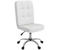 vinsetto silla de oficina sin brazos silla de escritorio giratorio de piel sintetica con altura ajustable estilo moderno carga 120 kg 45x59x90-100 cm blanco