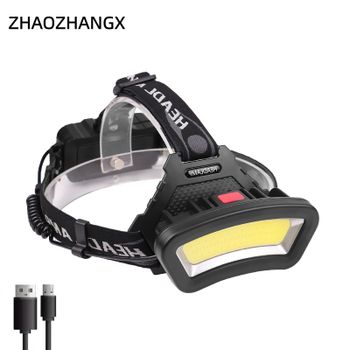 Linterna frontal LED de luz fuerte con zoom, portátil, impermeable, de larga duración, para pesca nocturna, de largo alcance, recargable.