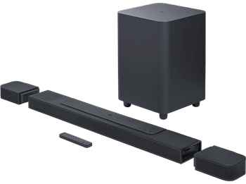 Barra de sonido - JBL Bar 1000, Bluetooth, Subwoofer inalámbrico, 880 W, Altavoces envolventes desmontables, Wifi integrado, Canales 7.1.4, Negro
