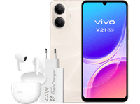 vivo y21 oro 128 gb 4 gb ram 674 hd mediatek dimensity 6300 6500 mah  cargador 44w flashcharger auriculares buds air3