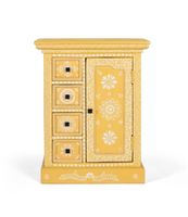 comoda en madera de mango con puerta decorada artesanalmente
