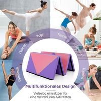 estera de suelo suave plegable estera de gimnasia portatil estera de yoga 240 x 117 x 5 cm color morado