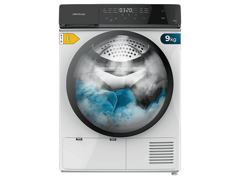 Secadora bomba de calor - Cecotec Bolero DressCode Dry 9400, 15 programas, Secado automático, Planchado Fácil, Stop&Go, Blanco