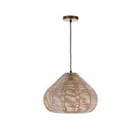lampara de techo wolf de mimbre natural o42 cm e27
