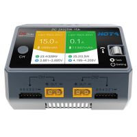 cargador de bateria lipo de doble canal hota d6 dc 325w  2 15a  2 con carga inalambrica para baterias nizn  nicd  ni