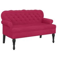 banco con respaldo terciopelo rojo tinto 1195x645x75 cm vidaxl