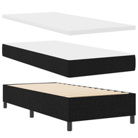 cama individual  cama con resortes y colchon  banco negro 80x200 cm tela cfw63128