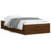 cama para adulto  cama individual  cama con cajones madera de ingenieria marron roble 90x190 cm