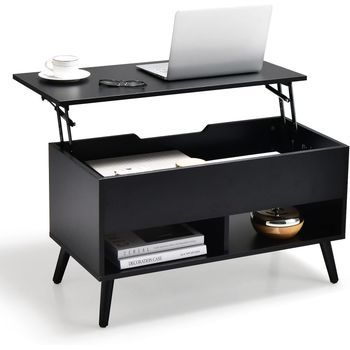 Mesa De Centro Elevable De Madera, Mesa De Cóctel Moderna Costway 80 X 40 X 45 Cm