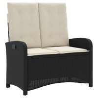 sillon reclinable de jardin  silla de jardin  silla de exterior con cojines ratan sintetico negro