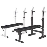 banco de musculacion con soporte para barra ajustable