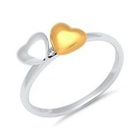 anillo de plata 925 con dos corazones