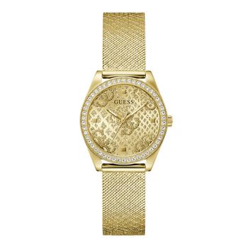 Guess Reloj Mujer Caja De Acero Reciclado Pulsera Acero Reciclado De Color Dorado Resistente Al Agua 3 Atm Gw0748l2