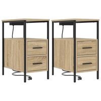 armario de noche 2 uds roble sonoma 30 x 48 x 61 cm vidaxl