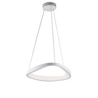 anna lampara de suspension triangular en metal y aluminio lacado blanco con led integrado y cables electricos orientables 130 o50 bl249-s50t