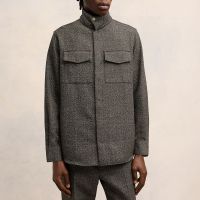 ami high collar wool-blend shirt - xl