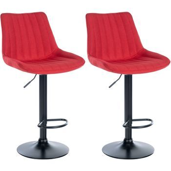 Set De 2 Taburetes De Bar Toni En Tela Rojo 50x49.5x91 Cm Clp