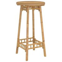 mesa de jardin  mesa de bar para exterior redonda de bambu o55x100 cm