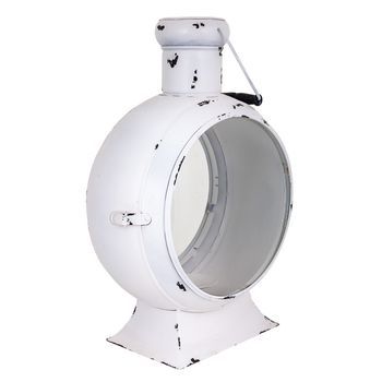 Farol De Metal Blanco 25x38x55