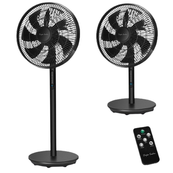 Taylor Swoden Eurus - Ventilador de pie y de mesa digital 2 en 1 con 7 aspas, temporizador de 9 horas, control remoto, altura ajustable de 68 a 110 cm, 3 velocidades y 3 modos, oscilación de 90°, 45W