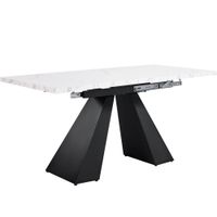 mesa de comedor extensible mesas de comedor modernas para sala de estar y oficina en casa 99-159x74x77 cm blanconegro   aosom espana