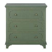 comoda de 3 cajones de pino macizo verde caqui