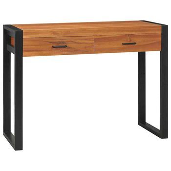 Escritorio Con 2 Cajones Madera De Teca 100x40x75 Cm Vidaxl