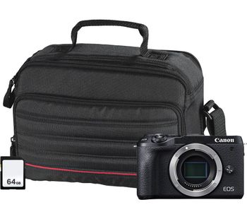 EOS M6 Mark II Mirrorless Camera Body Only, 64 GB SD Card & Bag Bundle