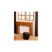 moderna consola con 2 cajones de madera de teca marron de 90x30x75 cm