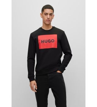 HUGO para hombre. 50467944 Sudadera Duragol negro (S), Casual, Algodón, Manga larga, Sostenible