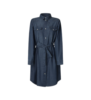 Pepe Jeans para mujer. PL95376845A0 Vestido Camisero Denim azul (XL), Casual, Algodón, Manga larga