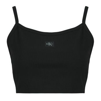 Calvin Klein Jeans Camiseta tirantes SL WOVEN LABEL 2X2 BABY RIB CROP para mujer