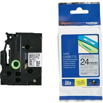 Brother TZe-M951 Original P-Touch Label Tape (24mm x 8m) Black On Silver