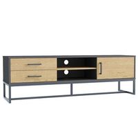 mueble tv industrial con espacio de almacenamiento detroit