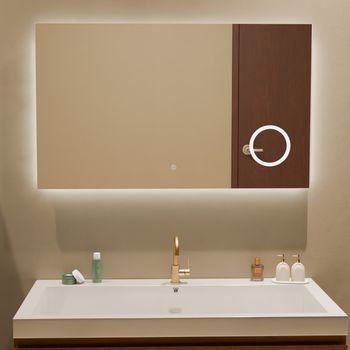 Espejo De Baño Con Luz Led 100 X 60 Cm, Rectangular, Antivaho, 3 Colores Dimmable - Lomazoo Marseille