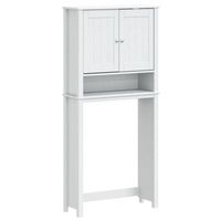 mueble para lavadora berg madera maciza blanco 76x27x1645 cm