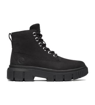 Timberland para mujer. TB0A5RNG0011 Botas de piel de media caña con cordones Field negro (39.5 W), Plano, Casual