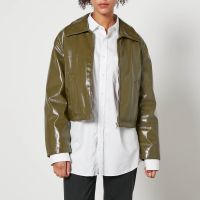 jakke naomi cropped padded faux leather jacket - s