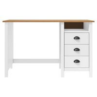 mesa de escritorio   escritorio de despacho  escritorio hill con 3 cajones madera de pino 120x50x74 cm