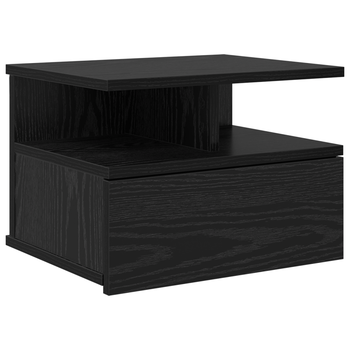 Mesa De Noche | Mesilla De Noche | Cabinete De Noche Flotante Roble Negro 40x31x27 Cm Madera Elaborada Cfw29250