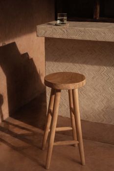 Taburete de bar de madera de teca en marrón 35x35x75 cm