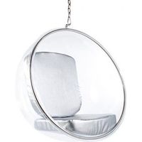 sillon colgante de diseno - polipiel - popi  plata