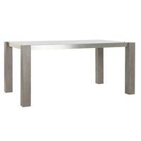 mesa comedor roble aluminio 162x92x74 cristal gris