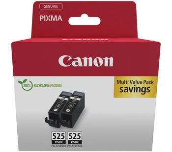 CANON PGI-525 Black Ink Cartridge - Twin Pack, Black