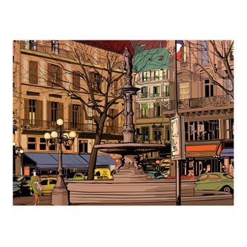 Papel Pintado 3d - Walk Through The French Square (200x154 Cm)