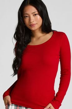 Hunkemöller Top de pijama Algodón Rojo
